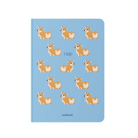 Блокнот у клітинку «Гав! Коргі» синій ️ Купити в ORNER