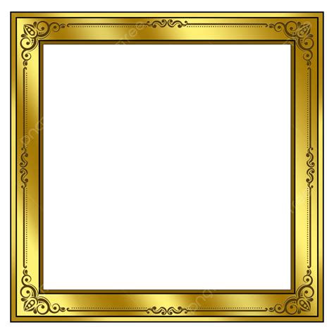 Moldura Quadrada Dourada Brilhante PNG , Quadrado Dourado, Foto Dourada