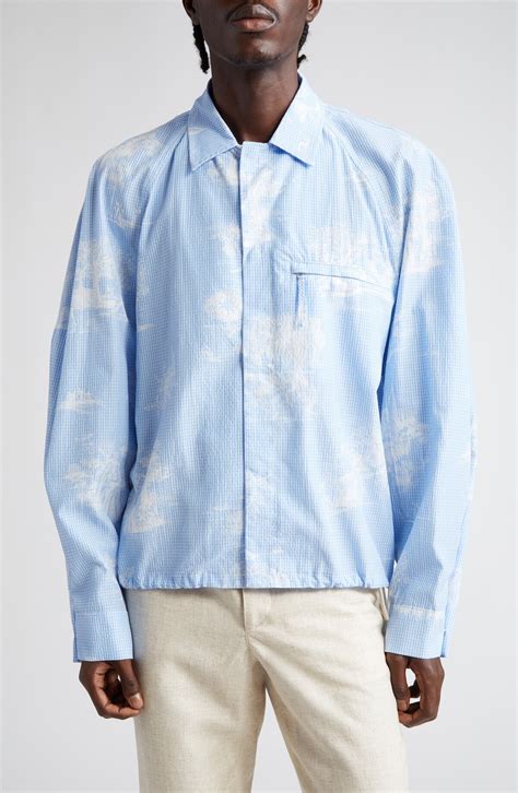 Jacquemus La Chemise Criollo Gingham Toile Shirt Jacket Print Toile