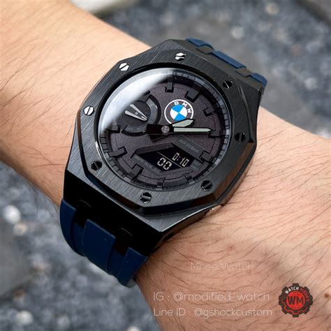 G Shock Custom Bmw Black Steel Blue Rubber Edition Shopee Thailand