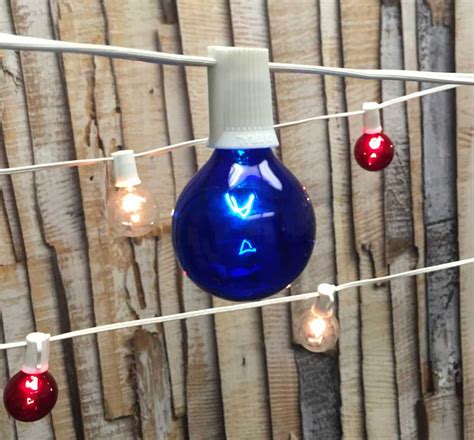 Red White And Blue String Lights Sets Patriotic Theme Party Patio Lights