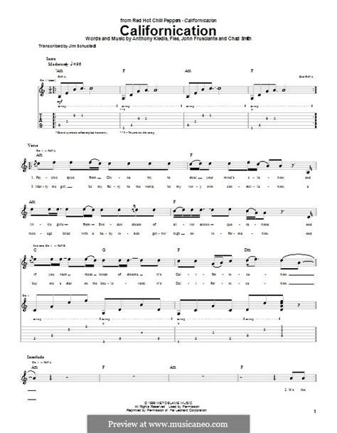 Californication Red Hot Chili Peppers Von Flea A Kiedis C Smith J Frusciante Auf Musicaneo