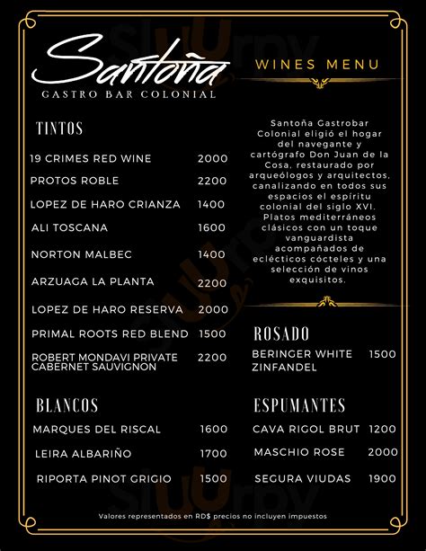 Santona Gastro Bar Colonial Men Santo Domingo Menu Sluurpy