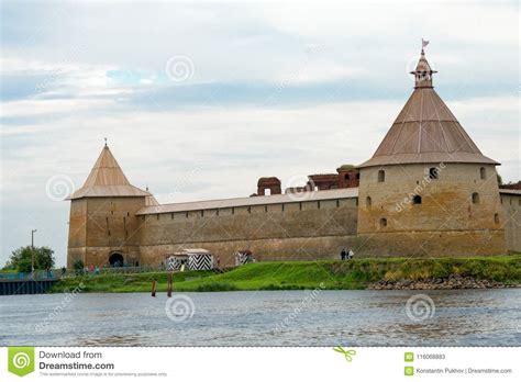 Russian Defensive Wooden Walls Of The Ancient Medieval Fortress Of