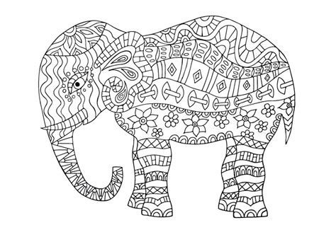 Elephant Mandala coloring pages - ColoringLib