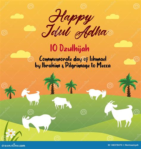 Happy Eid Al Adha Graphic And Illustration Stock Illustration