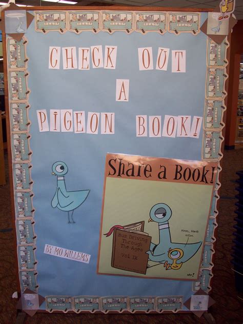 Bulletin Board Check Out A Pigeon Book Mo Willems Promo Board