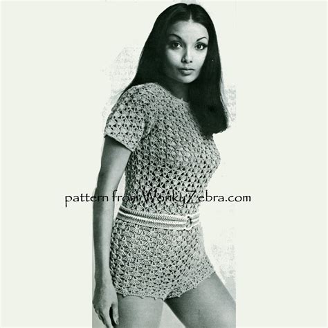 Vintage Crochet Pattern PDF 021 Hot Pant Playsuit From Etsy