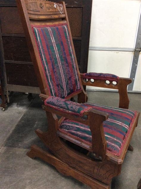 Lot Antique Walnut Eastlake Style Rocking Chair With Footstool