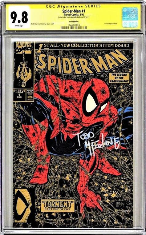 Spider Man 1 Gold Edition CGC 9 8 SS Signed By Todd Mcfarlane 1990 Full