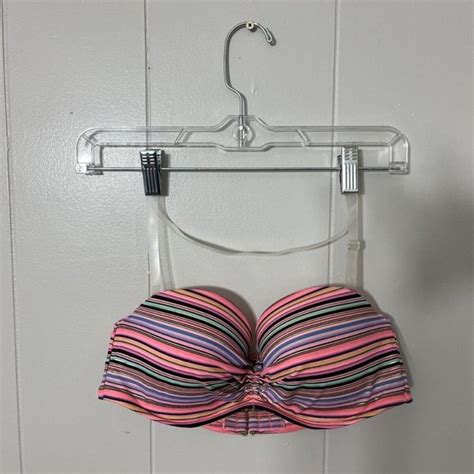 Victoria S Secret Swim Victorias Secret The Flirt Ruched Bandeau Bikini Underwire Top Poshmark