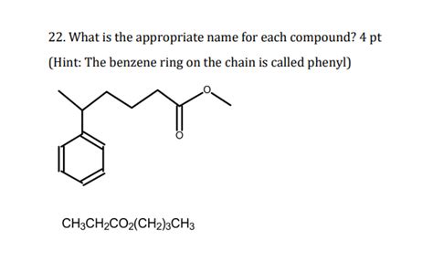 Solved 22. What is the appropriate name for each compound? | Chegg.com