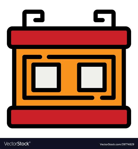 Car Battery Icon Color Outline Royalty Free Vector Image