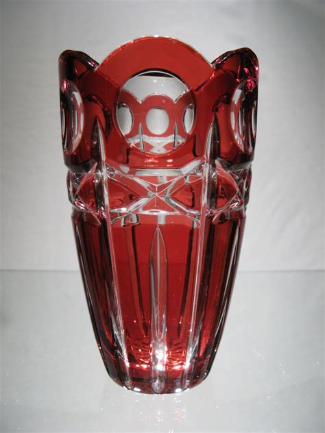 Vase Rouge En Cristal Vase Rouge En Cristal Taill Vase Cristal Boheme