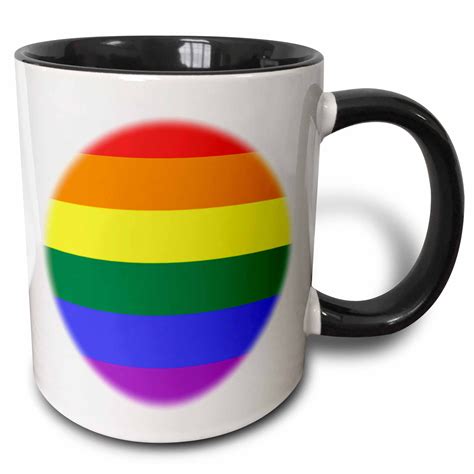 Rainbow Flag Gay Lesbian Pride Icon As Circular Shape 11oz Two Tone Black Mug Mug 37604 4