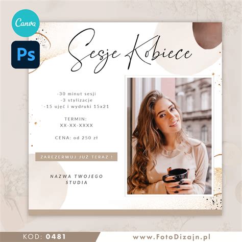 Szablon Plakatu Na Sesje Kobiece Boudoir 0481 Do CANVA PHOTOSHOP