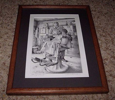 Harold Bluestein Signed Print Pencilgraphite Saturdays Haircut