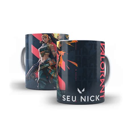 Caneca Valorant Agente Raze Personalizada Nick Ou Nome Porcelana