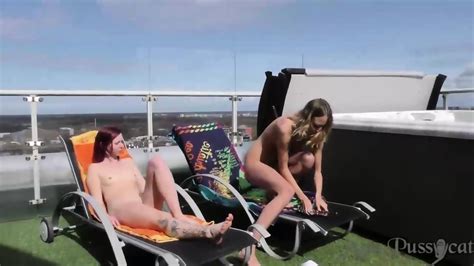 Misspussycat End Of Summer Nude Sunbathing Lesbian Exploration Plus Jacuzzi