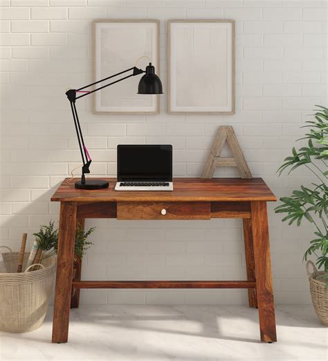 Buy Falan Sheesham Wood Writing Table In Provincial Teak Finish Online