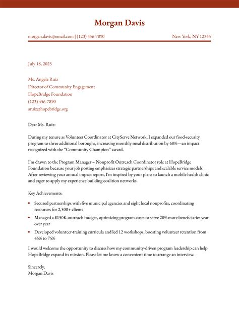 Program Manager Cover Letter Examples and Templates for 2025