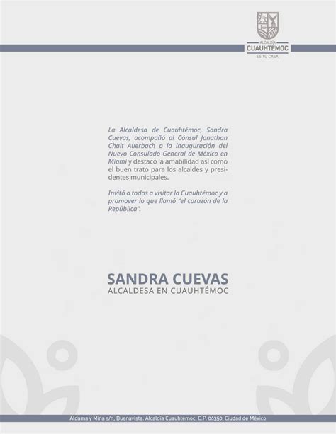 Sandra Cuevas Entrega Las Llaves De La Cuauht Moc Al Consulado De