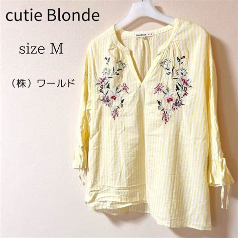 Cutie Blonde 七部袖シャツ イエローストライプ花柄刺繍 Mサイズ 売買されたオークション情報yahooの商品情報をアーカイブ