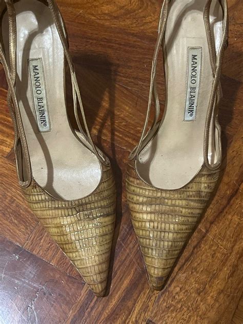 Manolo Blahnik Vintage Snakeskin Nude Pumps On Carousell