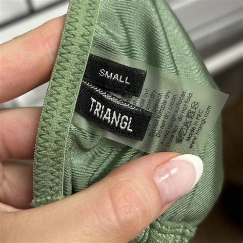 Small Sparkle Green Traingl Bikini Set On The Depop