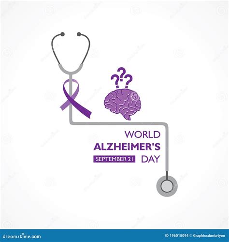 International Alzheimers Day Human Brain With Purple Watercolor Stains