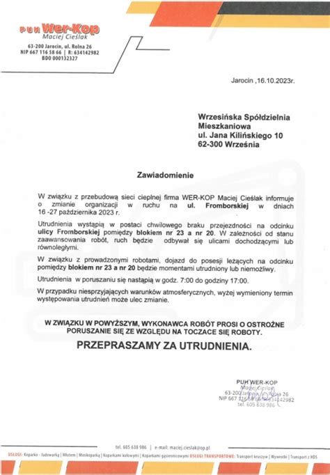 Przebudowa sieci ciepłowniczej przy ul Fromborskiej