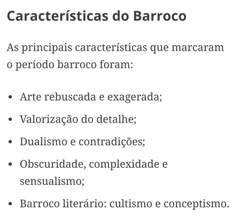 Com Referência Ao Barroco Todas As Alternativas São Corretas Exceto