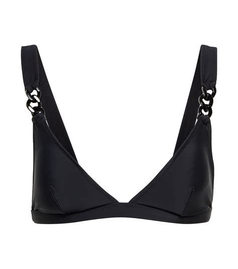 Falabella Chain Strap Triangle Bikini Top In Black Stella Mc Cartney Mytheresa
