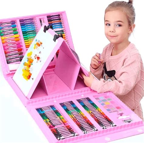 Set Kit De Arte Dibujo Colores Para Niños Maleta X208 Piezas Luegopago