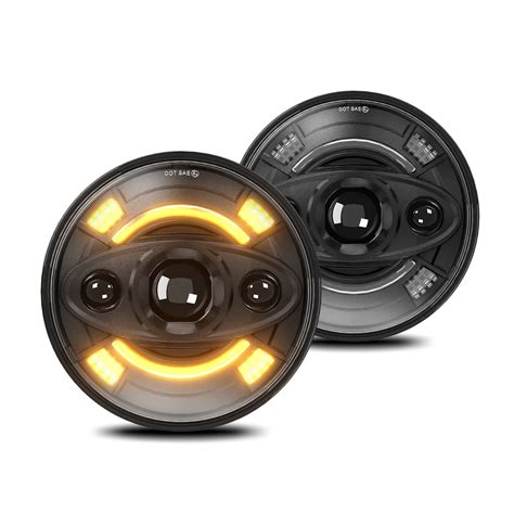 Meterk 2Pcs 7 Inch LED Headlights With Hi Lo Beam DRL And Turn Signal