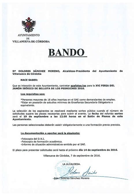 Turismo Jarote On Twitter Publicado El Bando Para La Selecci N De