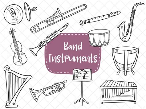 Band Instruments Clip Art, Kids Playing Music Clipart, Cute Kids Music ...