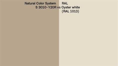 Natural Color System S 3010 Y20r Vs Ral Oyster White Ral 1013 Side By