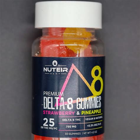 Nuteir Hemp Delta 8 Gummies 25mg 30ct Strawberry Pineapple Leafly