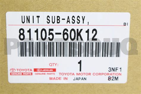 K Genuine Toyota Unit Sub Assy K Ebay