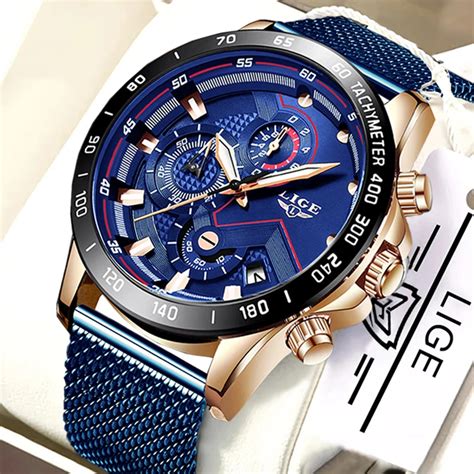 Relojes LIGE Para Hombre Reloj De Pulsera De Lujo De Marca Reloj De