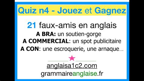 Quiz D été N4 21 Faux Amis En Anglais Jouez Et Gagnez Youtube