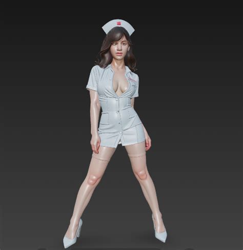 Sexy Busty Milf White Stockings Nurse Stand Nsfw Curvy Bbw Girlfree D File For D Printingcults