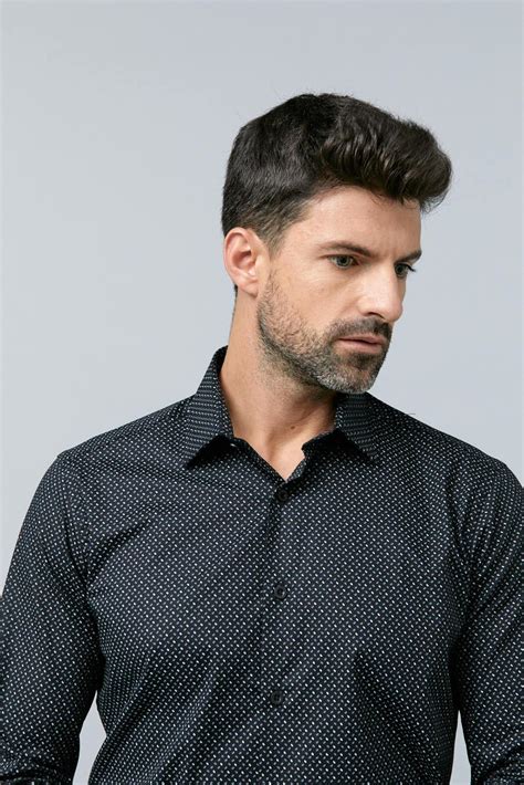 Camisa Negra Microdibujo Antonio Miro