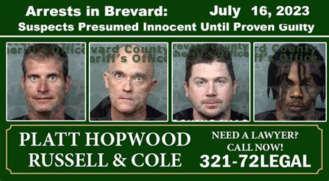 Arrests In Brevard County July 16 2023 Suspects Presumed Innocent