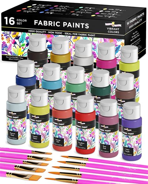 Amazon.com: Permanent Fabric Paint for Clothes, 16 Colors - Fabric