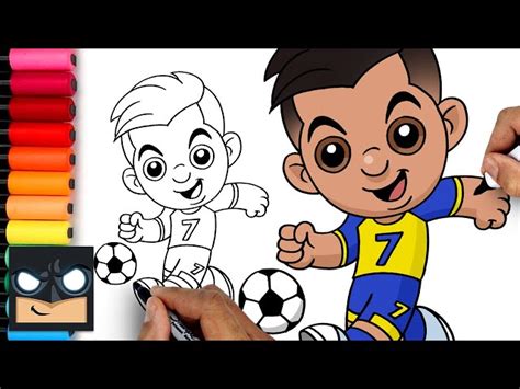 How To Draw Cristiano Ronaldo - Videos For Kids