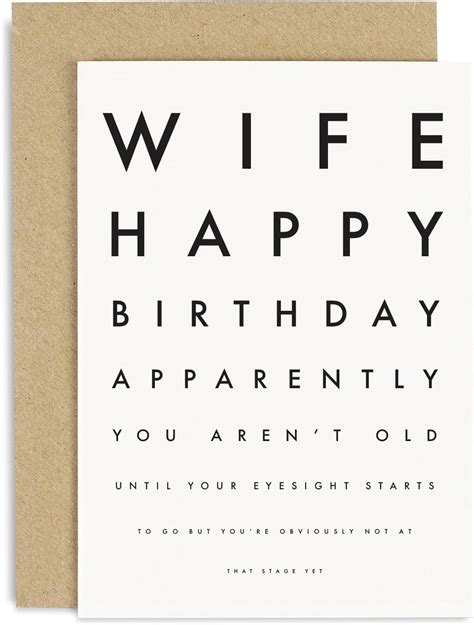 Old English Co Funny Birthday Card For Dad Eyesight Test Happy