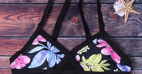 Sexy Push Up Flower Print Bikini Set For Women Sz S