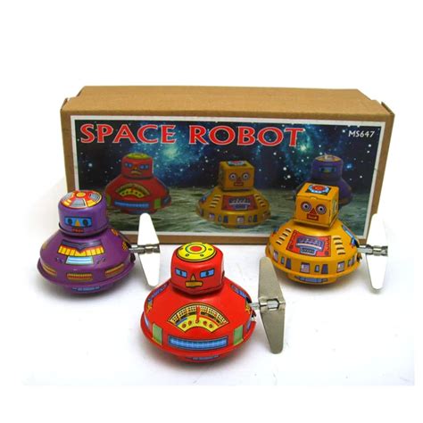 Juguetes de hojalata de estilo Vintage para niños Robots antiguos